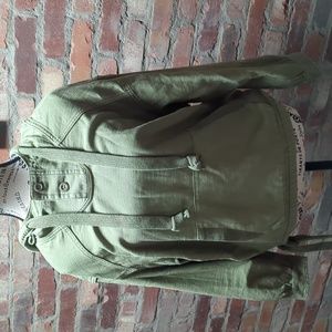 Khaki cotton hoodie.